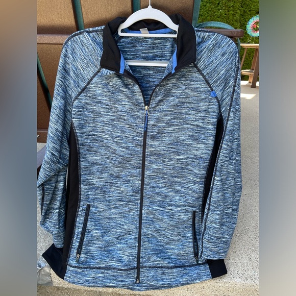 Avenue Blue and Black Zip up Jacket-22/24 - Picture 1 of 5